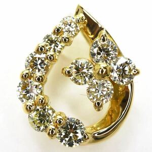  прекрасный товар!!*GSTV(ji-e Steve .-)K18 натуральный бриллиант подвеска с цепью *m 0.9g 0.30ct diamond jewelry EA4/EA4