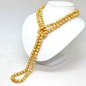 ＊本真珠ロングネックレス＊m 約152.8g パール pearl long necklace jewelry DC0/DC0の画像3