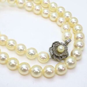 美品!!＊JEWELRY MAKI(ジュエリーマキ)アコヤ本真珠ネックレス＊m 37.0g 42.0cm 7.5~8.0mm 大珠 pearl necklace jewelry silver DA0/DD0