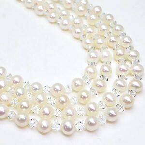 ＊本真珠ロングネックレス＊m 約80.4g パール pearl long necklace jewelry silver CD0/DA0