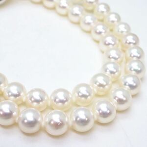 良品!!＊アコヤ本真珠ネックレス＊m 約38.0g 約44.0cm 約7.5~8.0mm あこや パール pearl necklace jewelry silver EA0/EA5