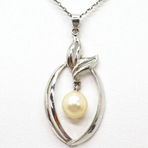 *MIKIMOTO( Mikimoto )K14WG Akoya book@ pearl pendant *m 4.6g 44.0cm pearl jewelry pendant EB5/EB8