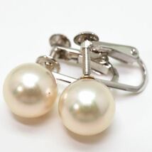 良品!!大珠!!＊K14WGアコヤ本真珠イヤリング＊m 約2.9g 約8.5mm pearl earring jewelry DH8/DH8_画像5