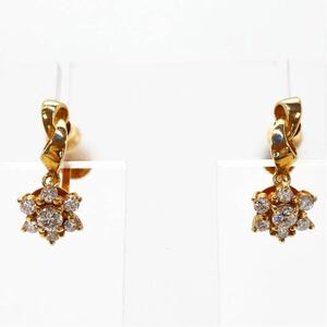  superior article!!*POLA jewelry( Pola )K18 natural diamond earrings *m 5.1g 0.56ct diamond earring EE7/EF0