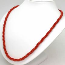 ＊天然本珊瑚3連ロングネックレス＊m 約27.3g 約60.5cm coral コーラル jewelry necklace ジュエリー silver CE0/DB0_画像3