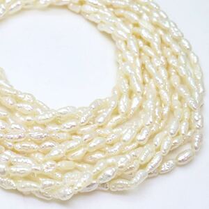 ＊本真珠5連ロングネックレス＊m 約54.9g 約81.0cm パール pearl necklace jewelry silver DB0/DC0