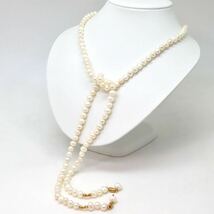 ＊K14本真珠ロングネックレス＊m 約76.7g 約102.0cm パール pearl long necklace jewelry DH0/DH0_画像2
