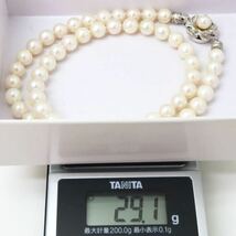 良品!!＊アコヤ本真珠ネックレス＊m 約29.1g 約43.0cm 約6.5~7.0mm あこや パール pearl necklace jewelry silver DE0/DE0_画像7