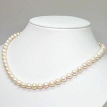 良品!!＊アコヤ本真珠ネックレス＊m 約29.1g 約43.0cm 約6.5~7.0mm あこや パール pearl necklace jewelry silver DE0/DE0_画像3