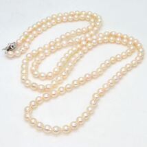 ＊アコヤ本真珠ロングネックレス＊m 約84.6g 約118.5cm 約7.0~7.5mm あこや pearl long necklace jewelry silver DE0/DH0_画像4