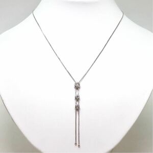 美品!!調節自由!!＊TASAKI(田崎真珠)K18WG 天然ダイヤモンドネックレス＊m 6.0g 0.57ct diamond jewelry necklace pendant EH7/FA1