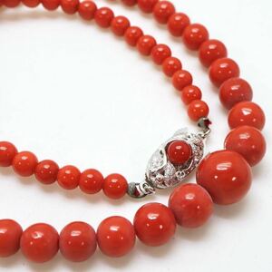 ＊天然本珊瑚ネックレス＊m 約29.5g 約46.0cm coral コーラル jewelry necklace ジュエリー silver EA2/EA5