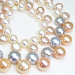 美品!!テリ抜群!!＊本真珠ネックレス＊j 約31.2g 約42.0cm パール pearl necklace jewelry silver CE0/DA0