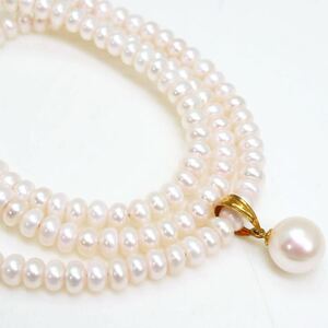 ＊K18アコヤ本真珠/本真珠ネックレス＊j 約9.8g 約40.5cm パール pearl necklace jewelry DF0/DF0