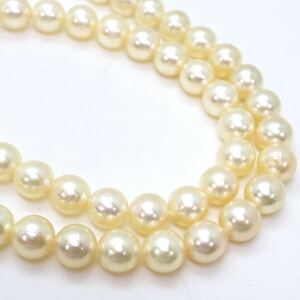 良品!!＊アコヤ本真珠ネックレス＊j 約32.0g 約43.0cm 約7.0~7.5mm あこや パール pearl necklace jewelry silver DC0/DF0