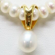 美品!!テリ抜群!!＊MIKIMOTO(ミキモト)K18本真珠ネックレス＊m 16.5g 42.5cm pearl jewelry necklace DH0/E_画像6