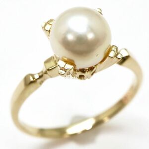  superior article!! large .!!*K14 Akoya book@ pearl ring *m approximately 2.6g 12.5 number 7.0mm. pearl pearl ring ring EA4/EA4