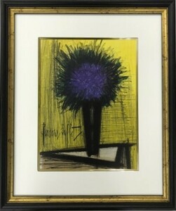 【特価】 ≪　ベルナール 　ビュッフェ　≫　オリジナル リトグラフ【石版画】 　LE BOUQUET VIOLET 　1967年 　BERNARD　 BUFFET