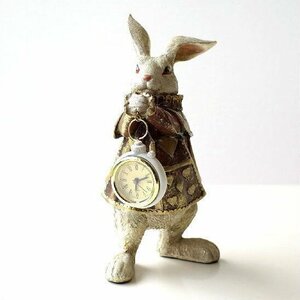 置時計 置き時計 おしゃれ かわいい うさぎ 置物 雑貨 オブジェ アナログ ラビットクロック ハートマント 送料無料(一部地域除く) toy4847