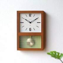 振り子時計 掛け時計 壁掛け時計 おしゃれ 木製 クラシック クラシックな振り子時計 カフェブラウン 送料無料(一部地域除く) ras0728_画像1