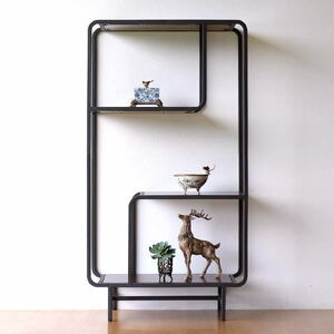  open rack wooden stylish open shelf bookcase living storage display rack natural tree natural wood final product cheeks . iron. display shelf B