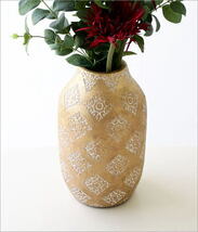 花瓶 おしゃれ 陶器 フラワーベース 花器 直径15×高さ26cm かわいい 陶器のベース MOROSアラベスク_画像3