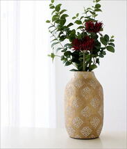 花瓶 おしゃれ 陶器 フラワーベース 花器 直径15×高さ26cm かわいい 陶器のベース MOROSアラベスク_画像2