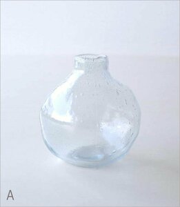 花瓶 フラワーベース おしゃれ ガラス 花器 バブルベース クリア 丸い バブルガラスベース S 【Aカラー】 送料無料(一部地域除く) cle5352a