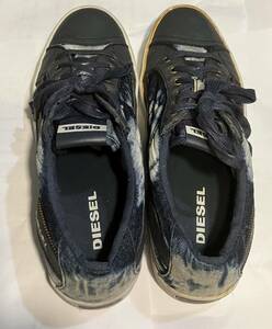 DIESEL diesel indigo Denim low cut sneakers size 28cm men's used free shipping 