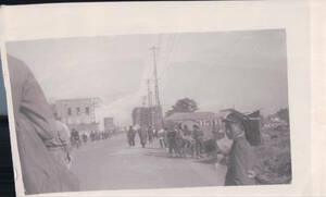 古写真　歴史資料　1950年代　長崎県佐世保市　終戦後の本通り　現国道35号線　　小判写真