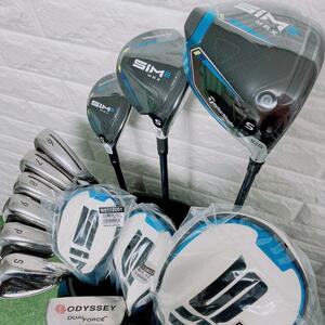 ほぼ新品 ゴルフクラブセット TaylorMade SIM2MAX テーラーメイド 12本 男性 右利き セット ドライバー アイアン キャディバッグ 初心者