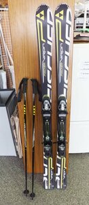 現状渡し◆FISCHER/フィッシャー◆VIRON　カービングスキー　LEKIストックセット　スキー162cm　ストック110cm　USED