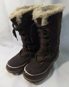 ◆SOREL/ソレル◆ムートンブーツ　レディース　24.5cm　ブラウン　冬　靴　ファッション　USED