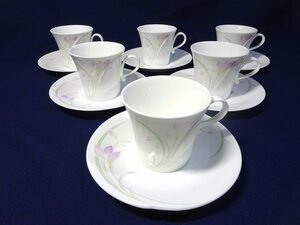 【NARUMI/ナルミ】BONE CHINA/ボーンチャイナ◆カップ＆ソーサー 6客 食器 花