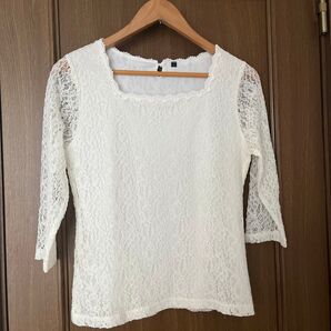 七分袖 レース カットソー トップス