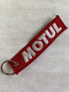 MOTUL モチュール キーホルダー　刺繍　赤白　中古