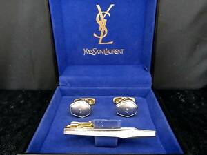 ■新品N■№0699【YSL】サンローラン【ゴールド・シルバー】■カフス＆ネクタイピン タイピン セット♪