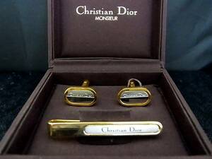 # beautiful goods #N0182 [Dior] Dior necktie [ Gold * silver ]# cuffs & necktie pin Thai tweezers!