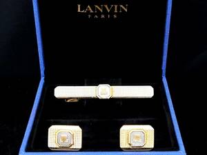 ■美品■№0073 ランバン【LANVIN】【ゴールド】■カフス＆ネクタイピン セット♪