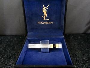 ■美品■№0546【YSL】サンローラン【ゴールド・シルバー・ブラック】■タイピン・ネクタイ ピン♪