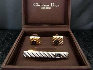 # прекрасный товар #N0591[Dior] Dior [ Gold * серебряный ]# запонки!& булавка для галстука * галстук булавка!