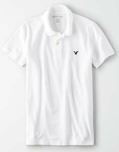 セール！！◇◆AE/アメリカンイーグル / フレックスピケ 鹿の子ポロ / US XL / WHITE /新品