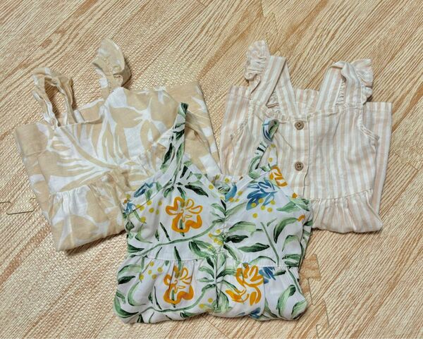 女の子向け夏服ワンピース3枚set