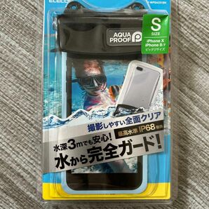 スマートフォン用防水・防塵ケース オールクリアタイプ P-WPSAC01BK Sサイズ