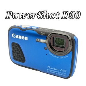 美品 Canon コンパクトデジタルカメラ PowerShot D30 ブルー キャノン パワーショット ブルー コンデジ