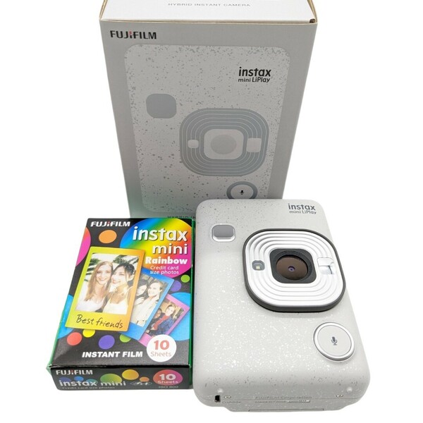 fujifilm instax mini Liplay フィルム付き ストーン 富士フィルム チェキ インスタックスミニ ホワイト