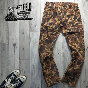 ☆LEFT FIELD レフトフィールド☆ダックカモ ペインター ワークパンツ ダック生地 ハンティングカモ Size（S) S1404