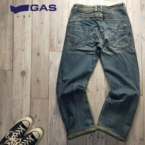 ☆GAS ガス☆USED加工 シンチバック デニム パンツ W30 S722