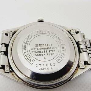 【1円スタート】SEIKO セイコー LM ロードマチック 5606-7190 ブルーフェイス 自動巻き デイデイト 腕時計の画像7