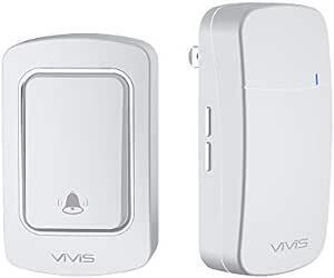 ワイヤレス自発電チャイム VIVIS 電池不要ワイヤレスドアベル 最高200Mの無線範囲 38メロディー 3段階音量調節 取付簡単